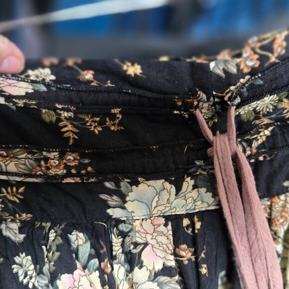 VINTAGE ARTKA HIGH WAISTED DRAWSTRING RUFFLED FULL FLORAL SKIRT S M L - Picture 8 of 16